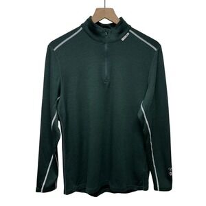 Helly Hansen Mens Sz L 1/4 Zip Merino Wool Pullover Shirt Base Layer OBS Beijing